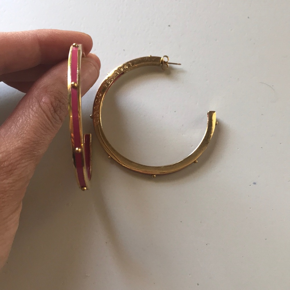 Coach enamel hoop earrings
